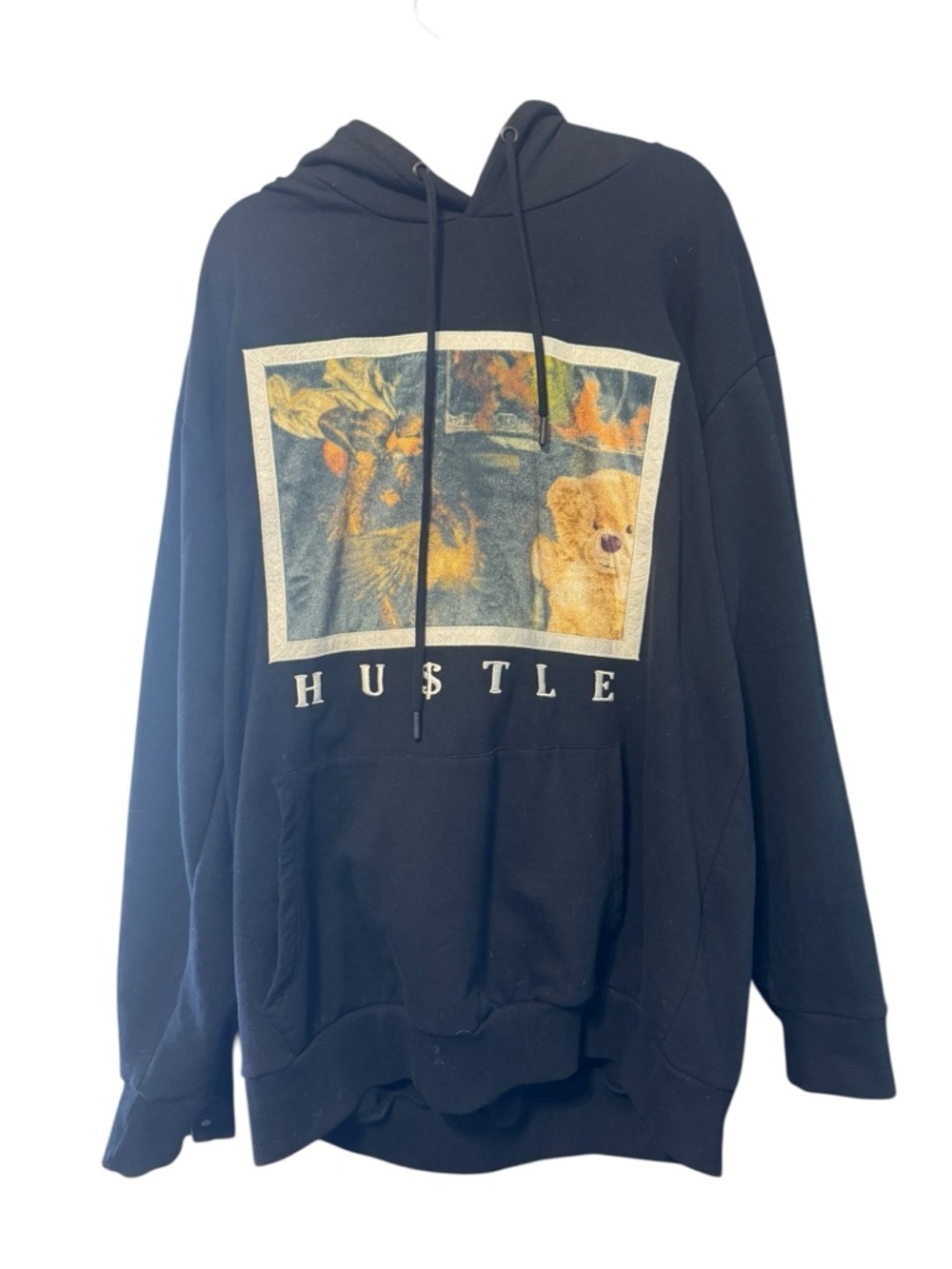 CR-24 Bordo Cromato Hustle Black Hoodie Size 3XL